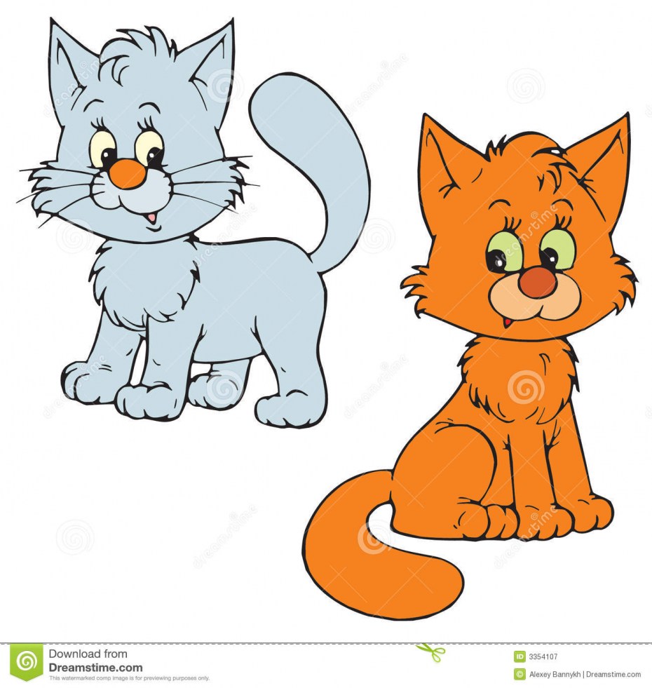 Иллюстрация два котенка для детей