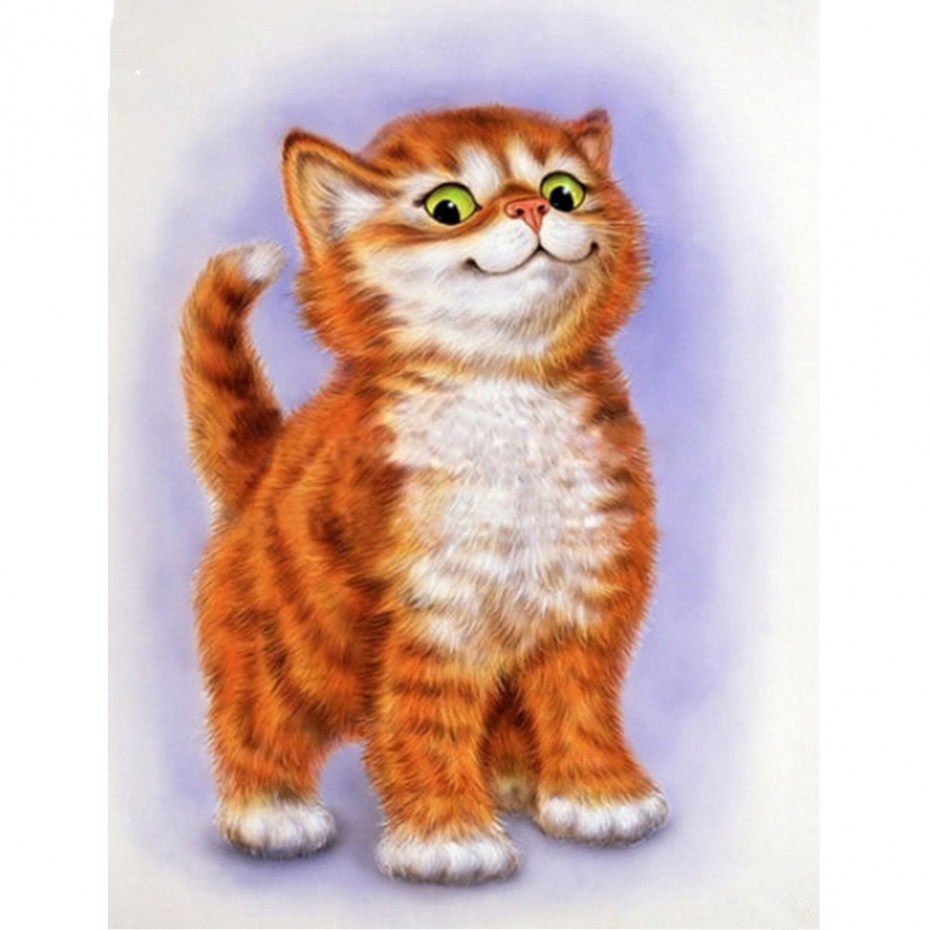 Рыжий кот нарисованный