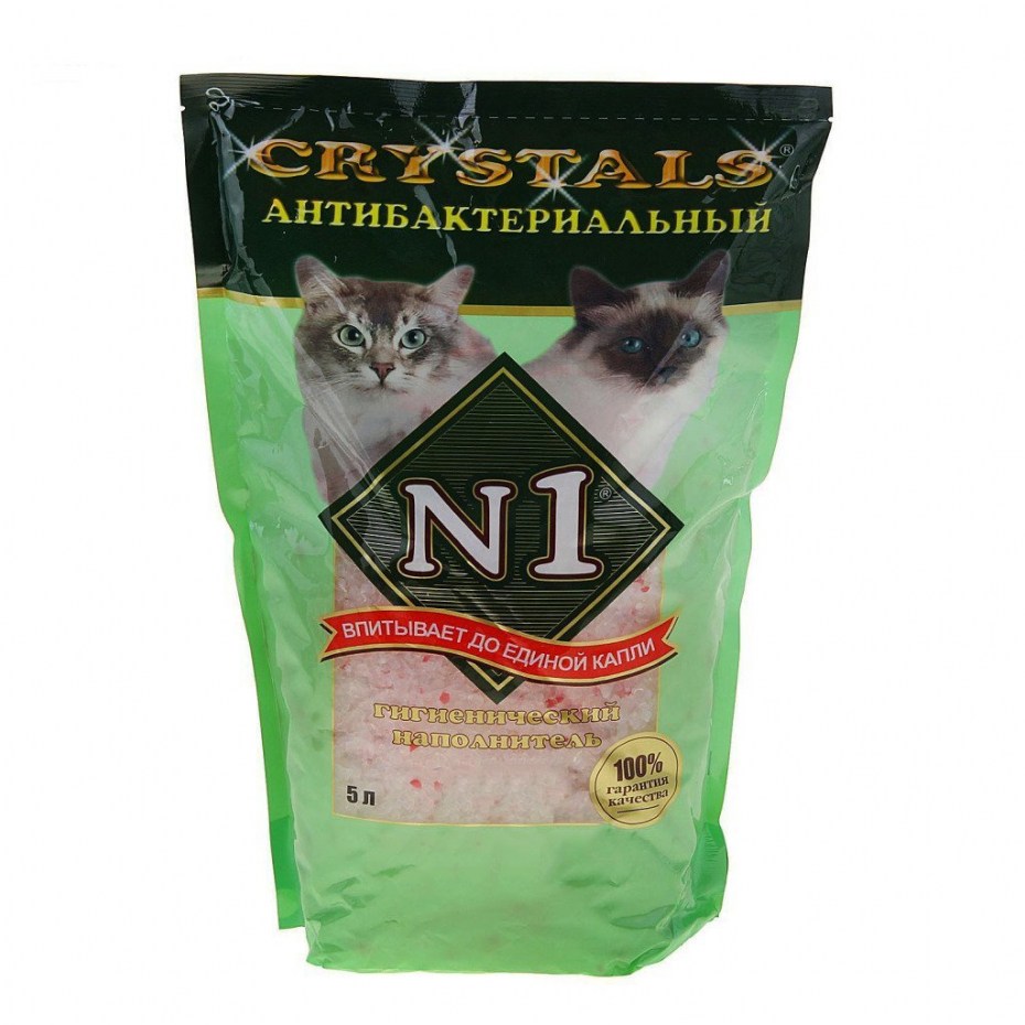 Наполнитель n1 силикагелевый Crystals антибактериальный 5л