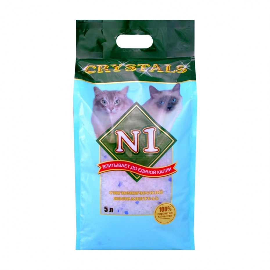N1 Crystals силикагелевый наполнитель для кошек 5л