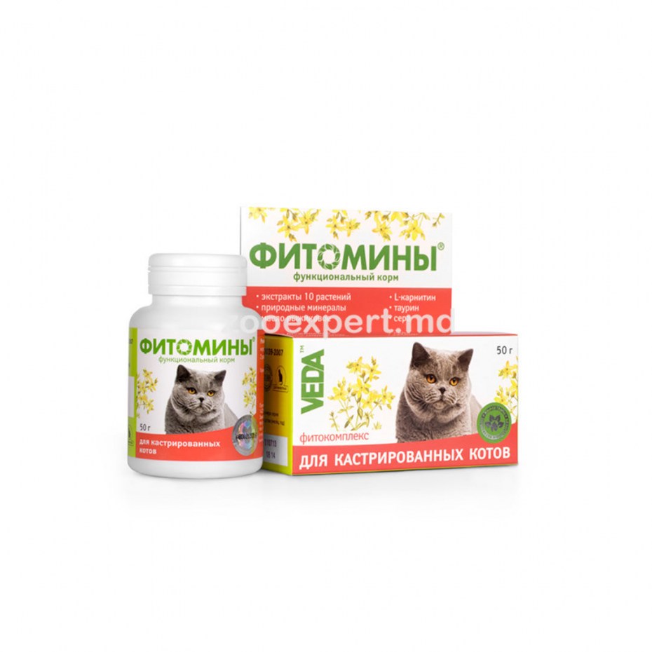 Фитомины д/кастрир.котов уп.100табл.