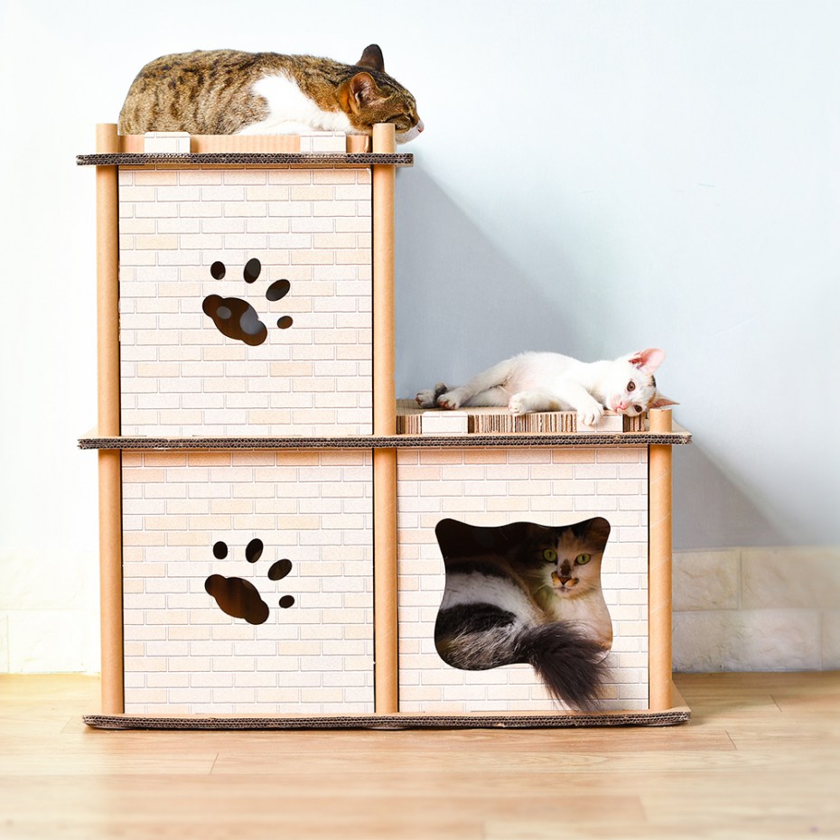 Кошачий домик из ткани
