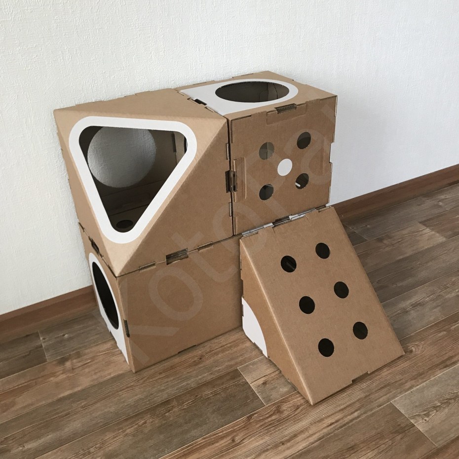 Домик для кошки из картона
