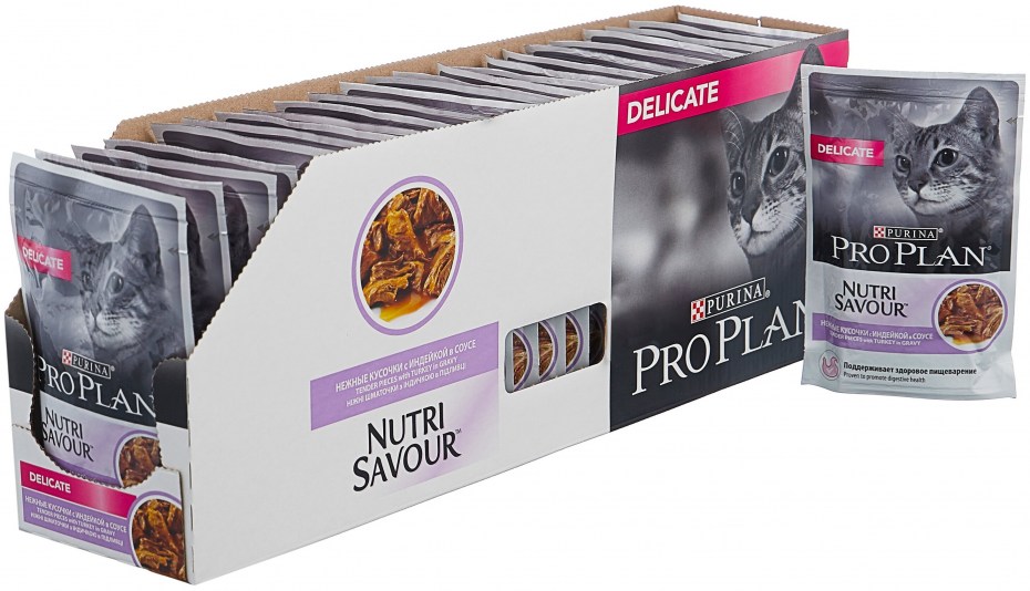 Корм для кошек Pro Plan Nutri savour delicate с индейкой 85г
