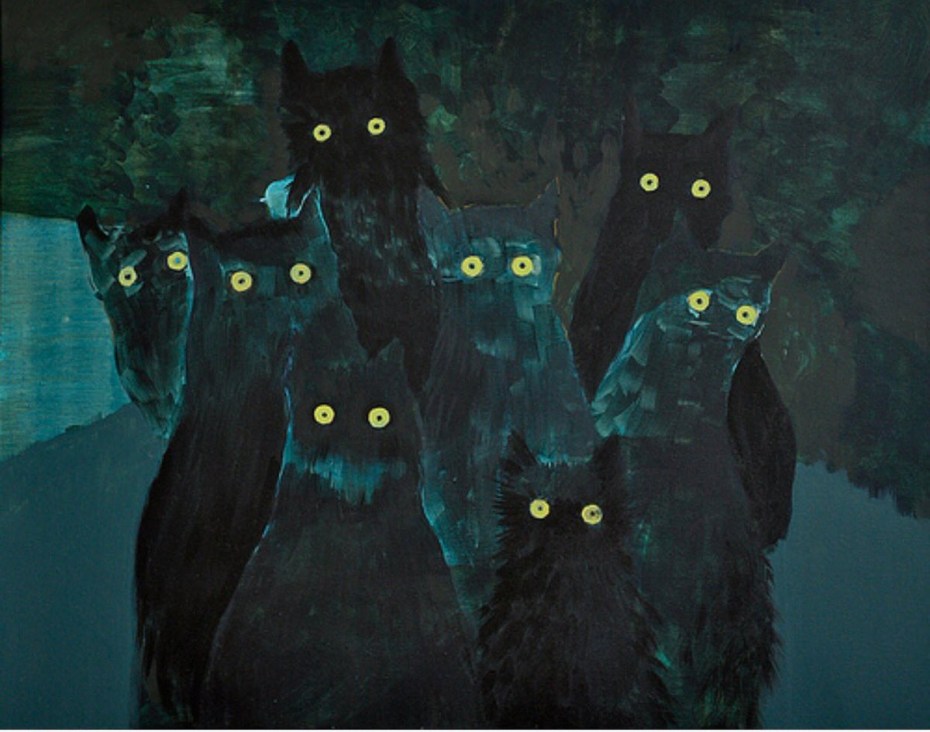 Страшный черный кот