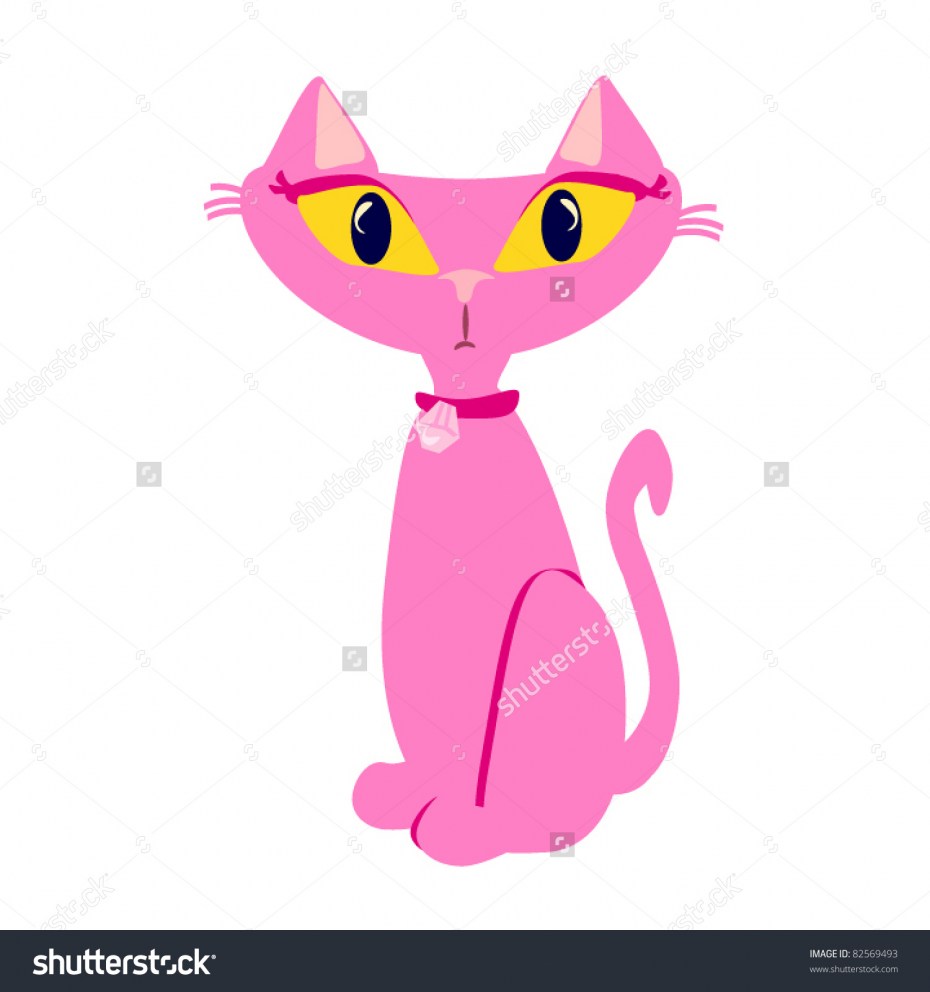 Мультяшные розовые кошки