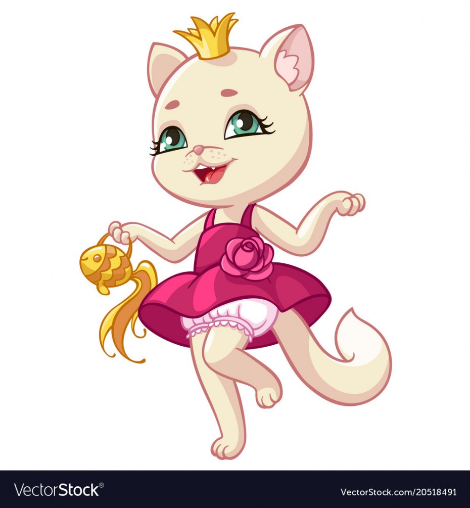 Кошка в платье мультяшная