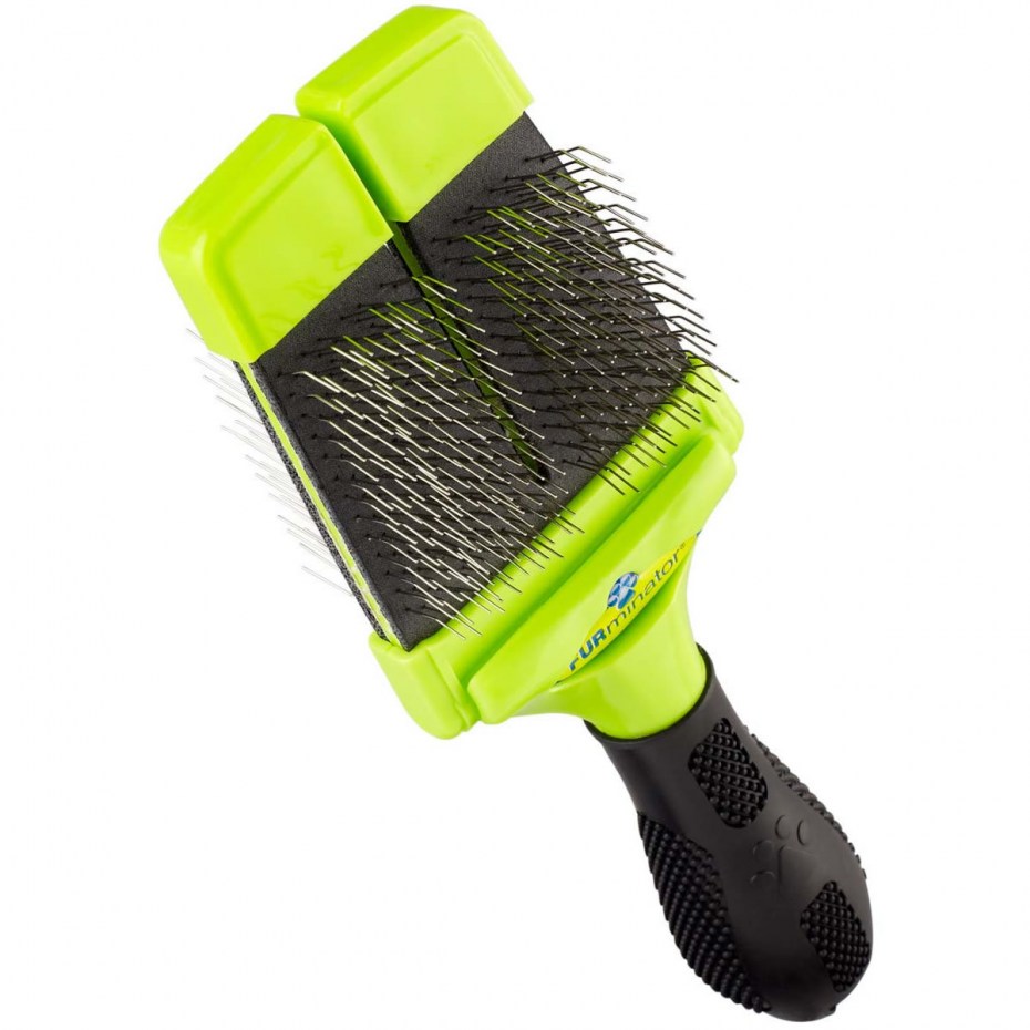 FURMINATOR пуходерка жесткая большая двухсторонняя large firm Slicker зубцы 15 мм