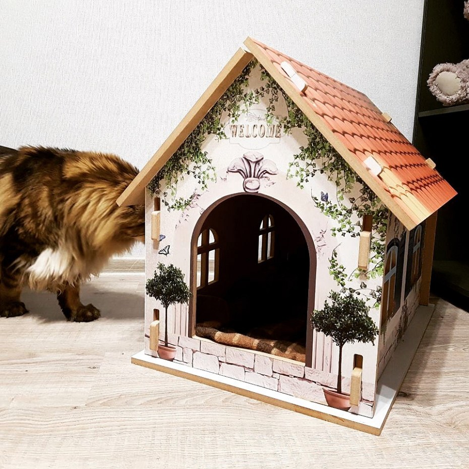 Домик для кошки из досок