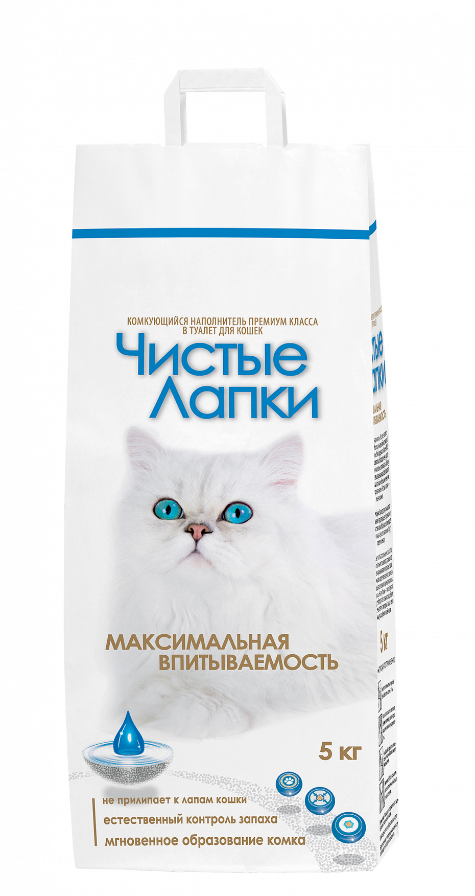 Комкующийся наполнитель чистые лапки 5 кг