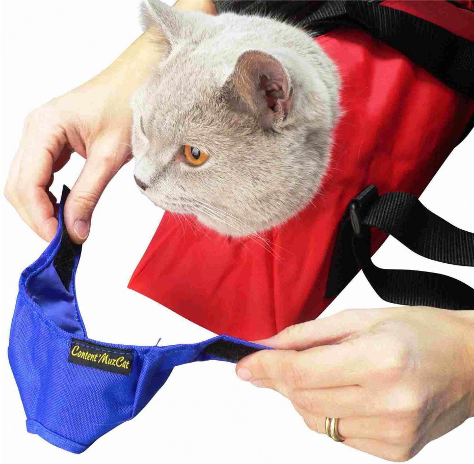 Kruuse Buster ветеринарный намордник нейлоновый для кошек, красный s
