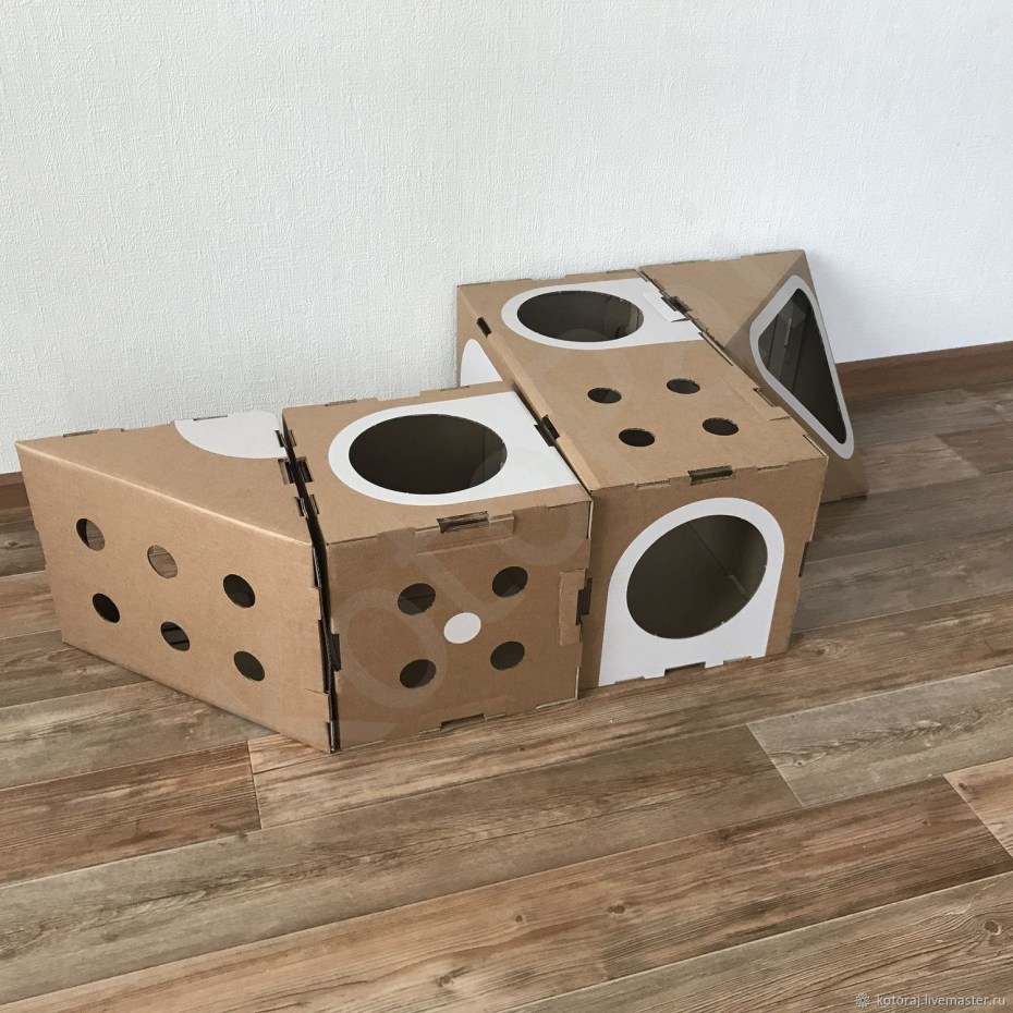 Домик для кошки из картона