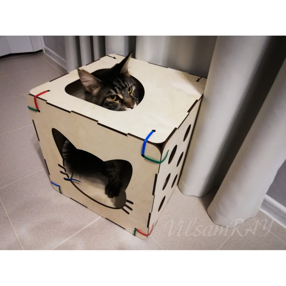 Дом коробка для кошек