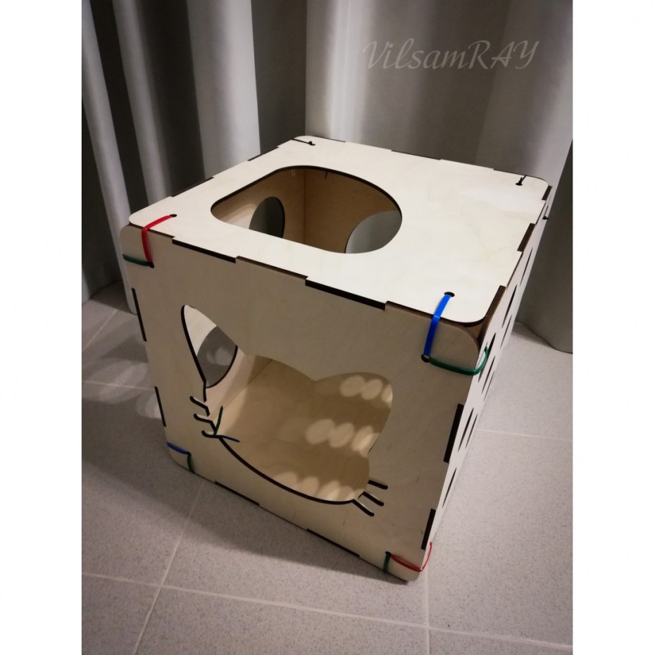 Домик для кошки из картона