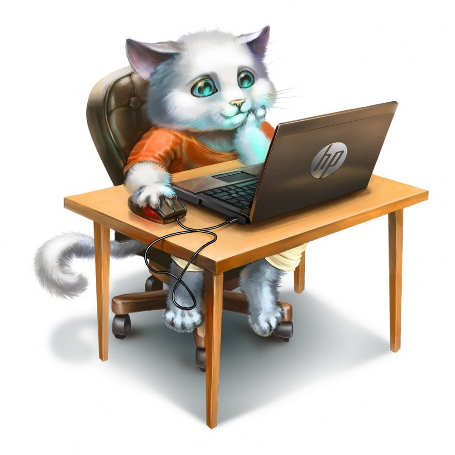 Коты за компьютером