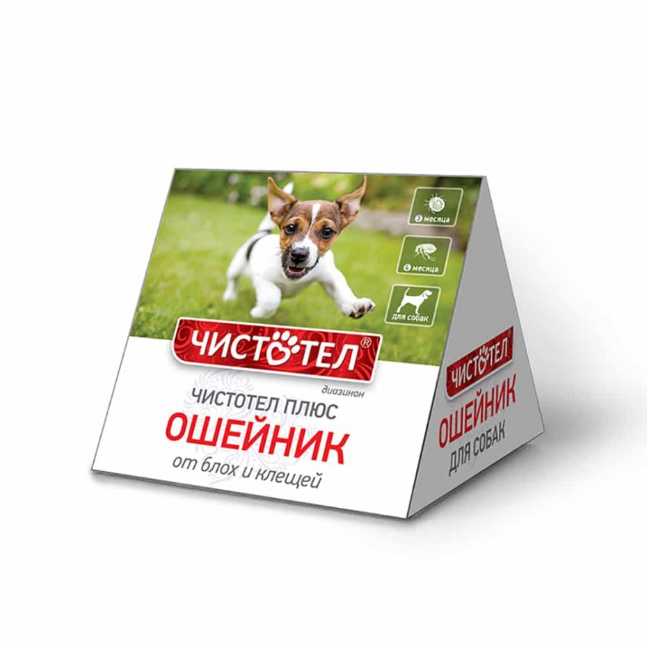 Чистотел плюс ошейник от блох и клещей для собак "домик"/100