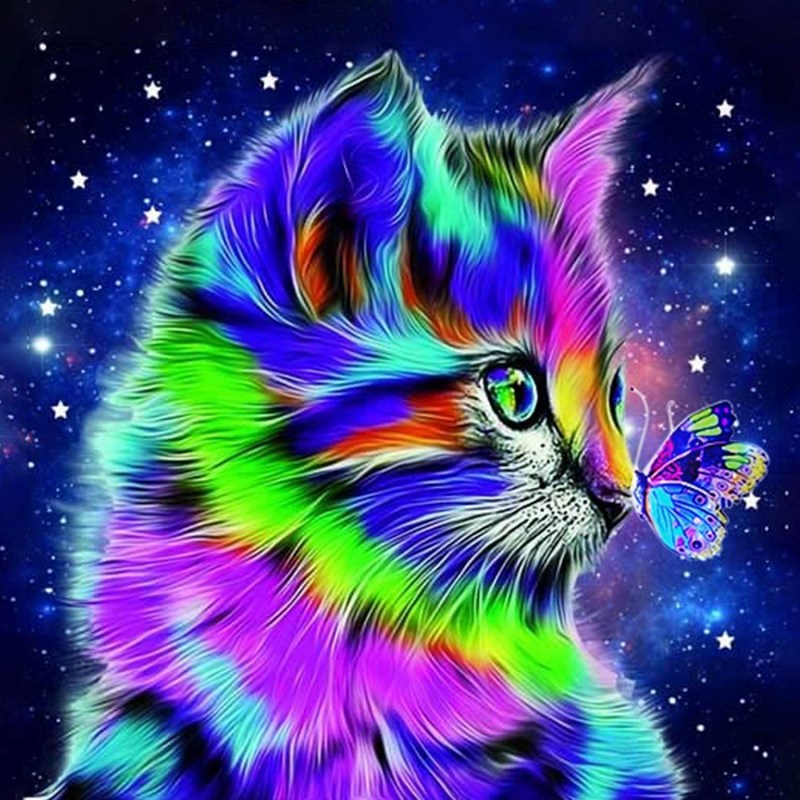 Алмазная мозаика Радужный кот