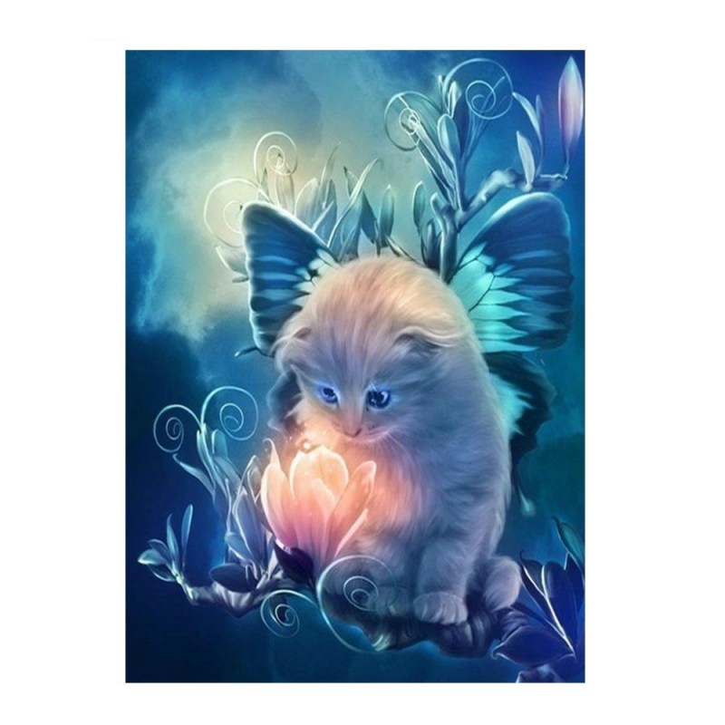 Алмазная мозаика синий кот