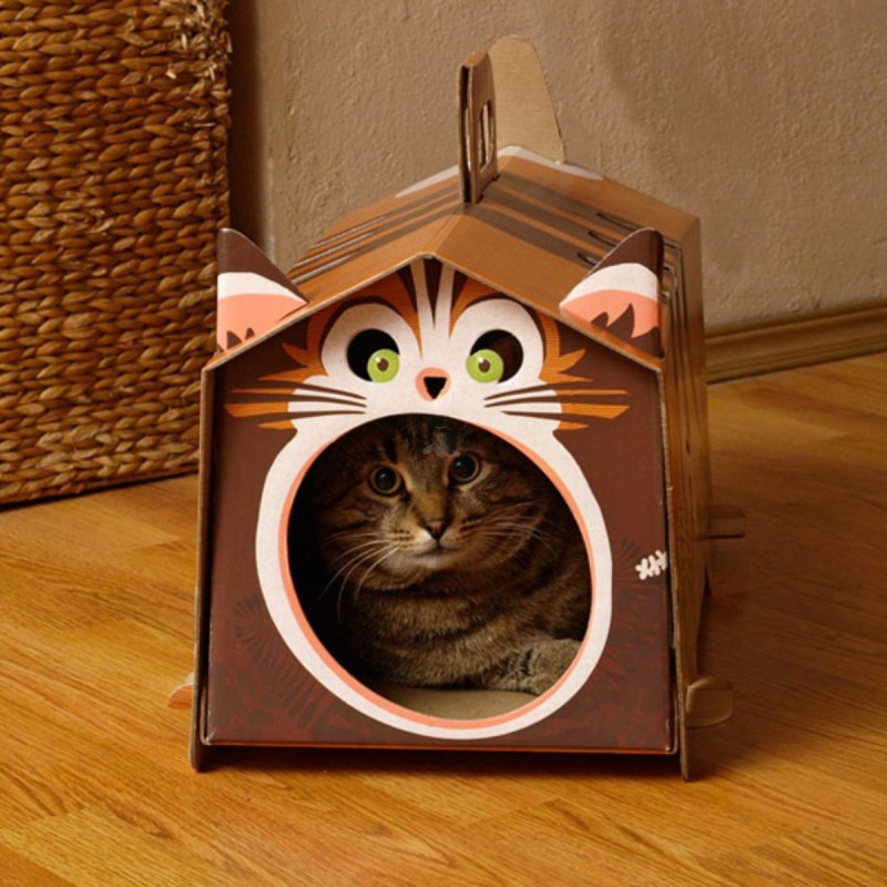 Домик для кота из коробок
