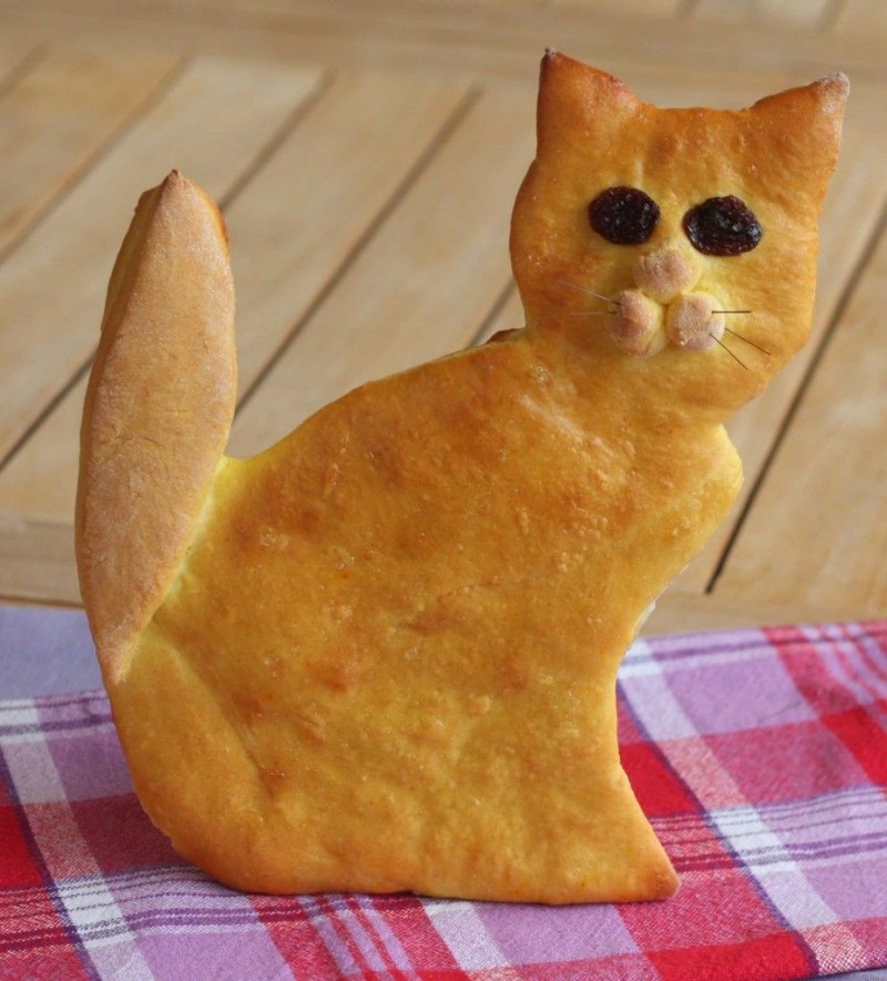 Кошка булочка