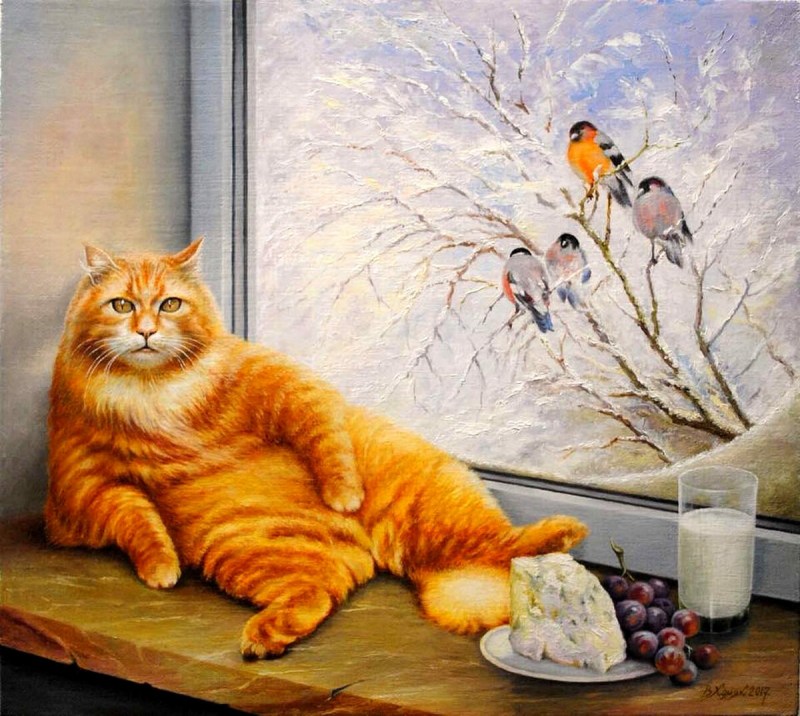 Художник Виктор хомяк коты