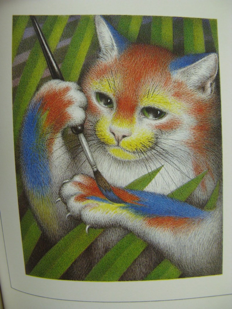Кот рисует картину