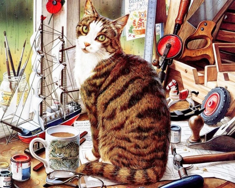 Художник Charles Wysocki коты