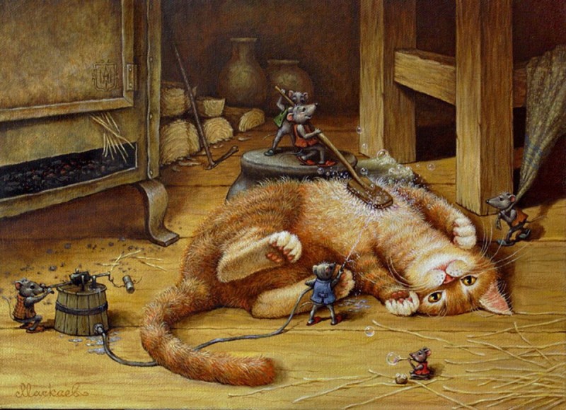 Кошки художника Александра Маскаева