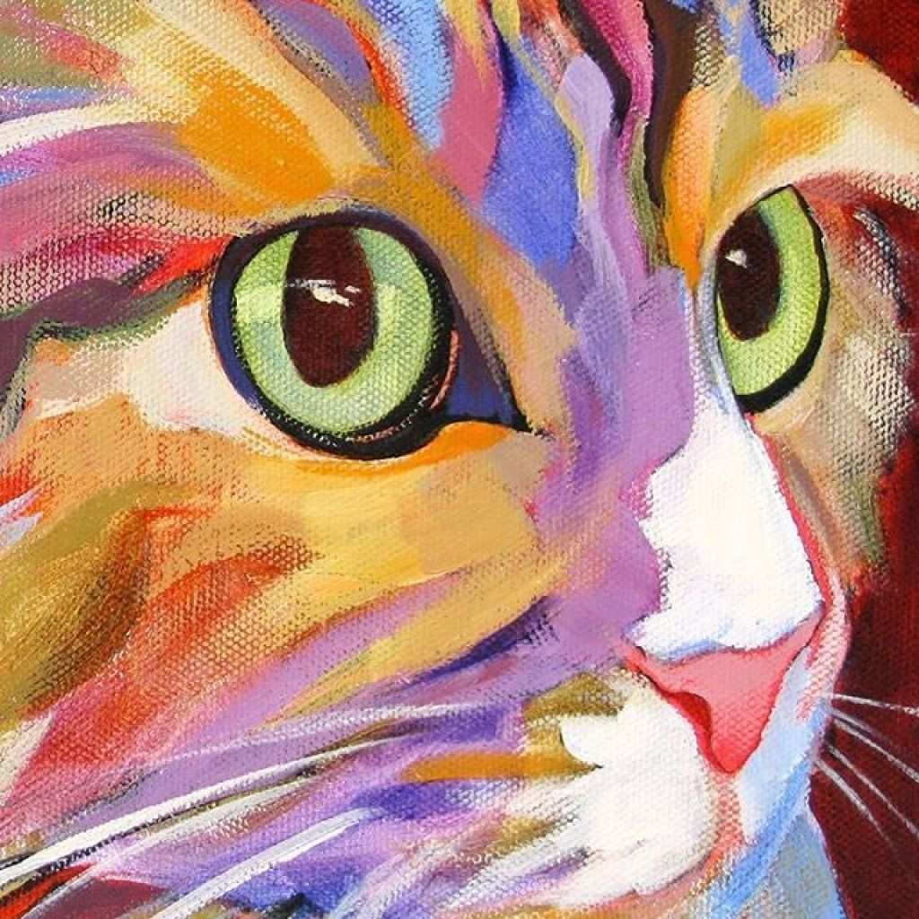 Разноцветный абстрактный кот