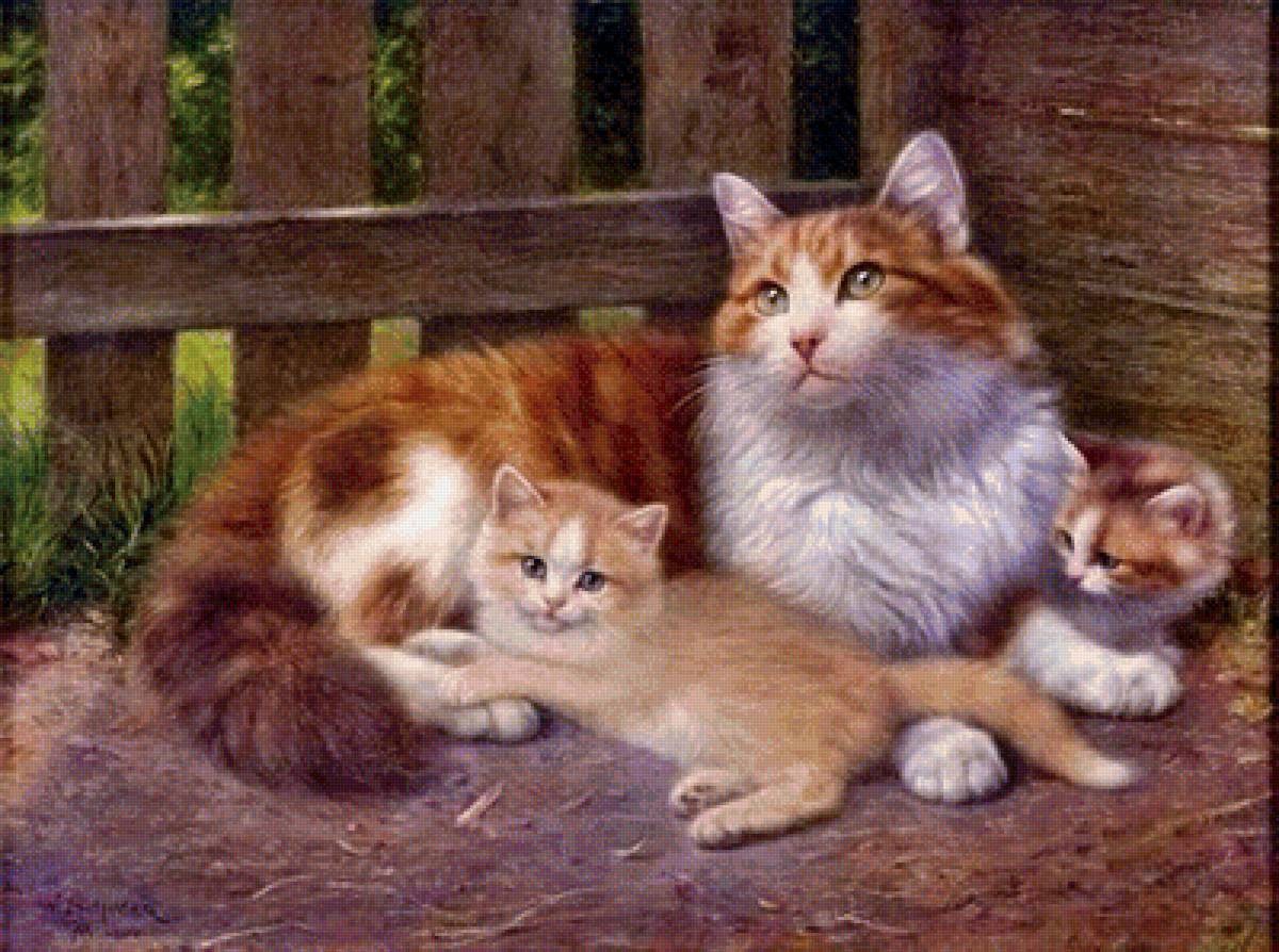 Picture me cats. Кошка с котятами. Картина кошка с котятами. Кошка и котенок для детей. Картины с домашними животными.