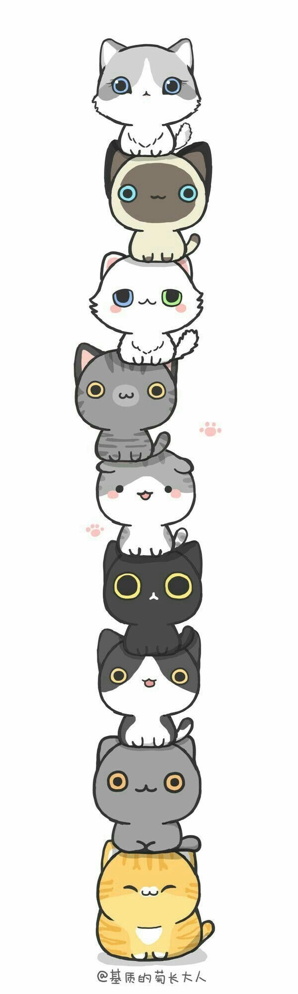 Рисунки милых котиков для срисовки