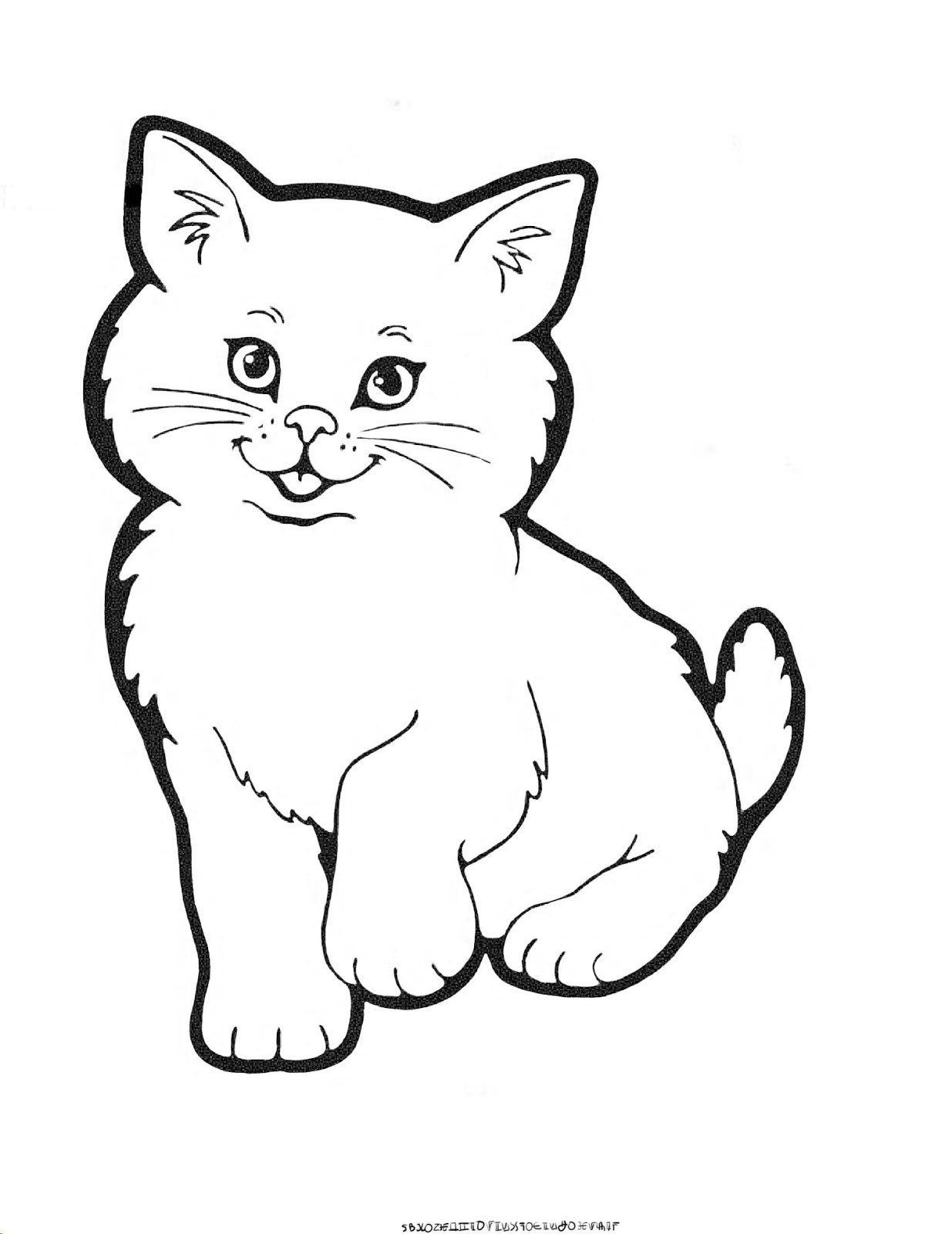 Котик рисунок раскраска