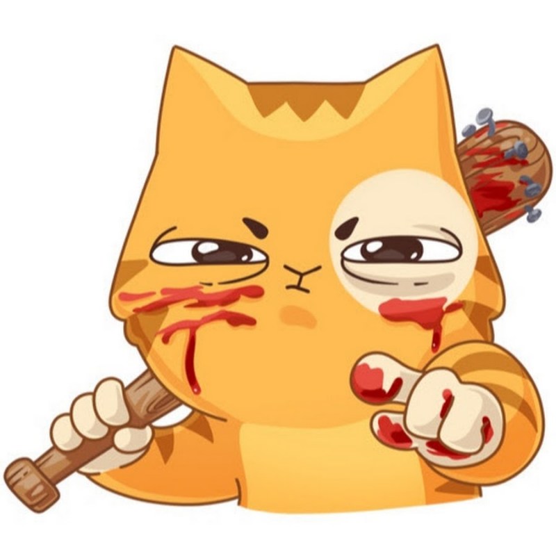 Котик персик Стикеры