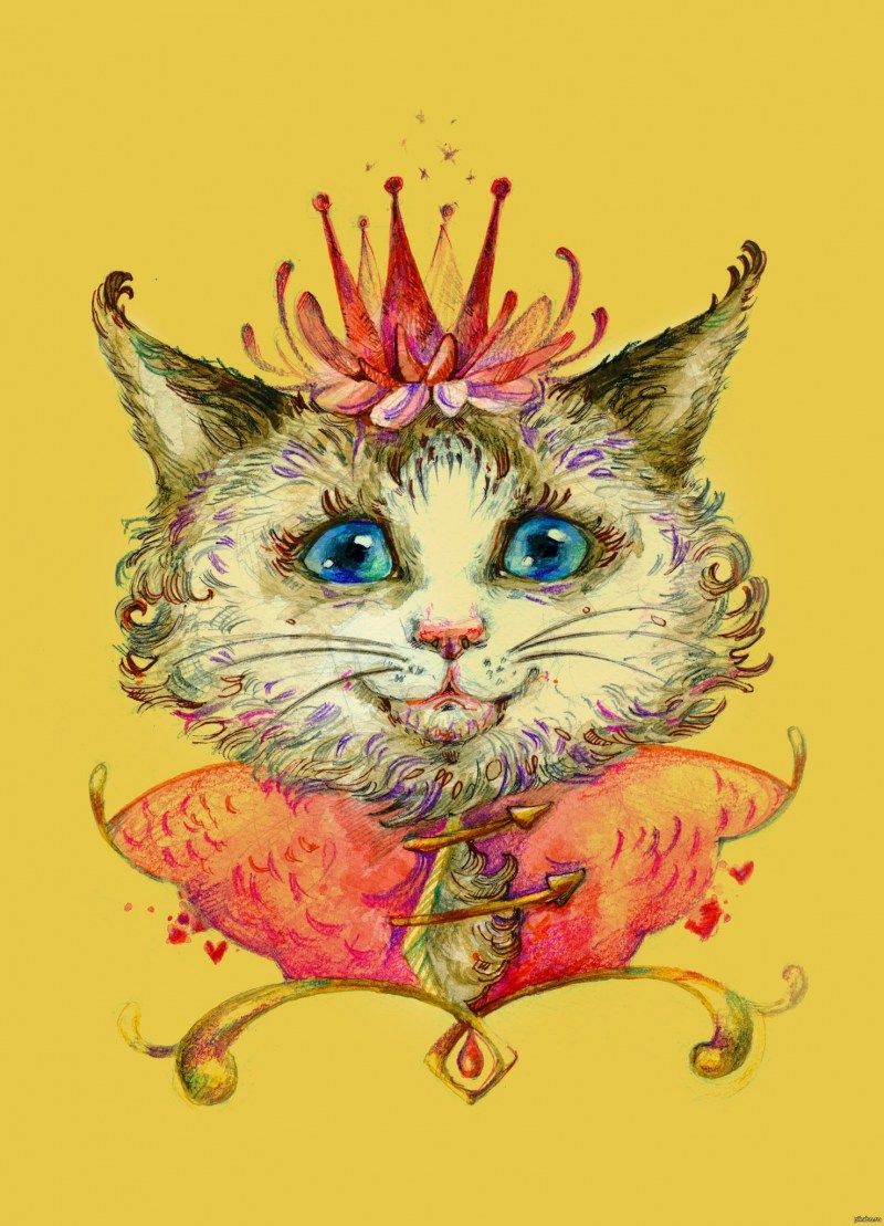 Кот в короне арт