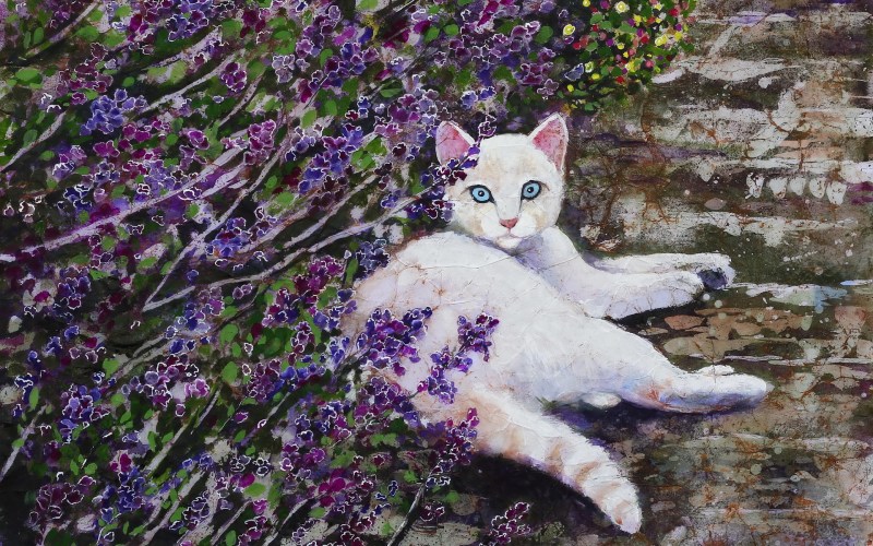 Кот в лаванде
