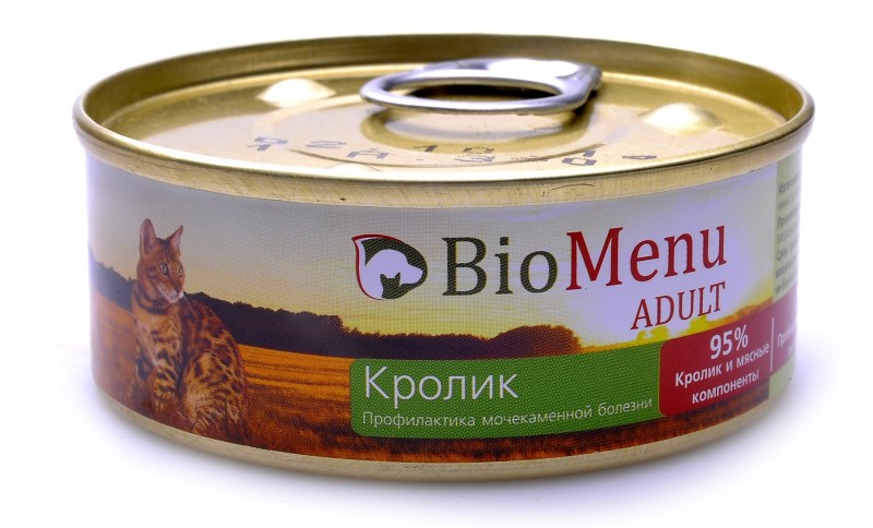 Консервы для кошек мясной паштет BIOMENU Adult, 100гр
