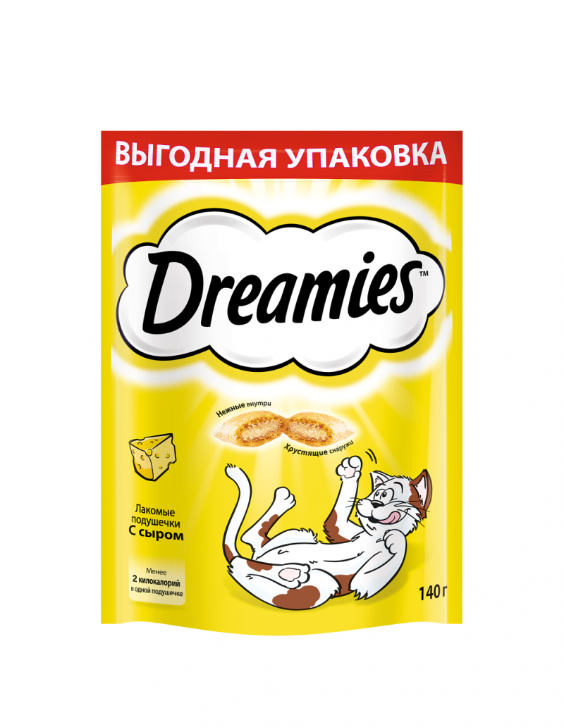 Dreamies (Дримис) лакомые подушечки с сыром для кошек 140г