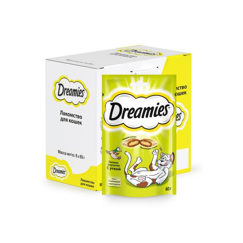 Лакомство для кошек dreamies подушечки с говядиной