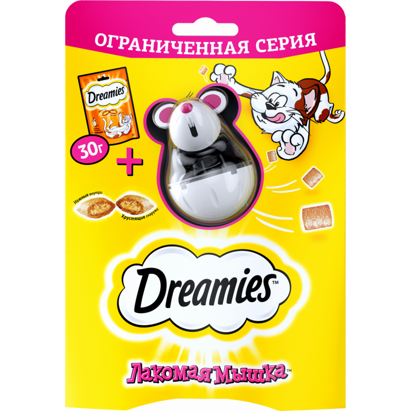 Лакомство для кошек dreamies с сыром 60г