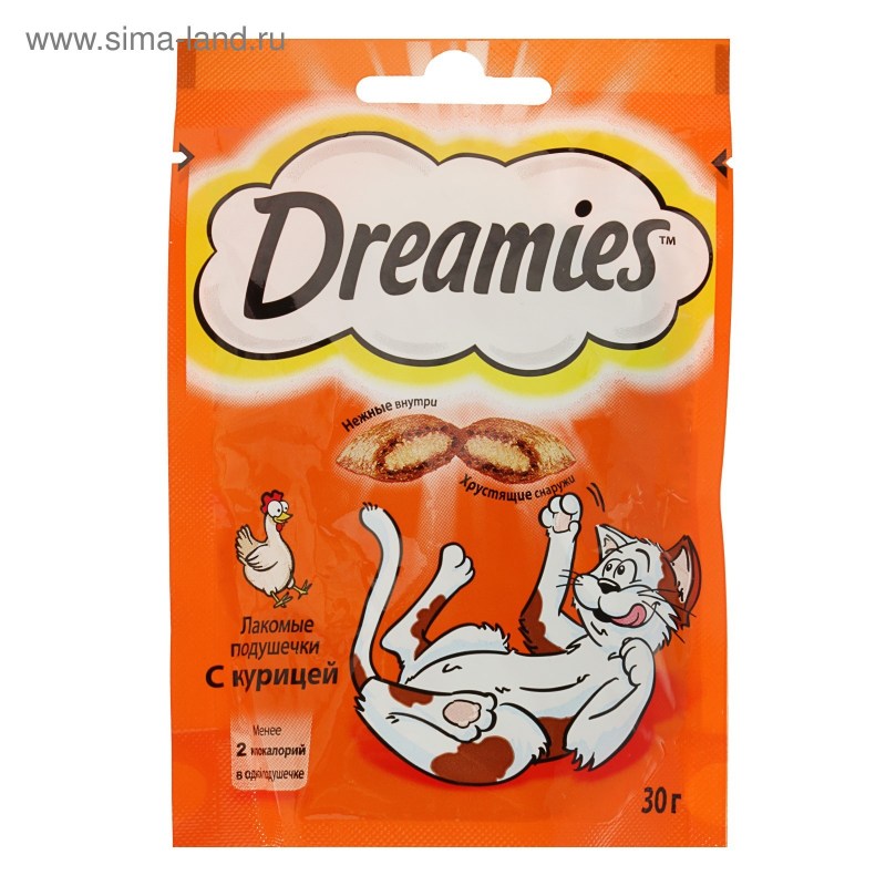 Лакомство дкошек dreamies подушечки 30г. 82