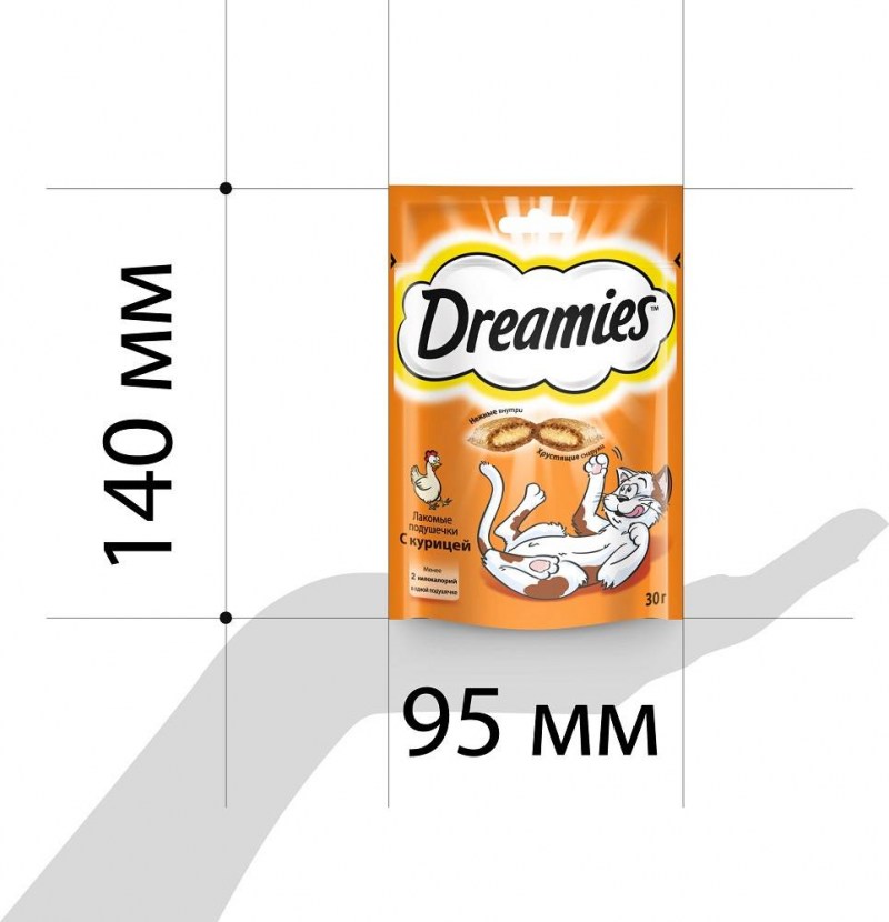 Dreamies лакомые подушечки 60г кролик (1*6)