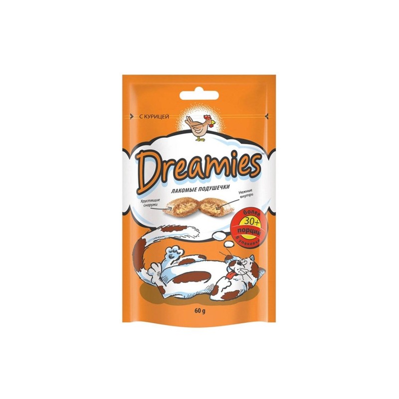 Dreamies лакомство для кошек с сыром : 60 гр