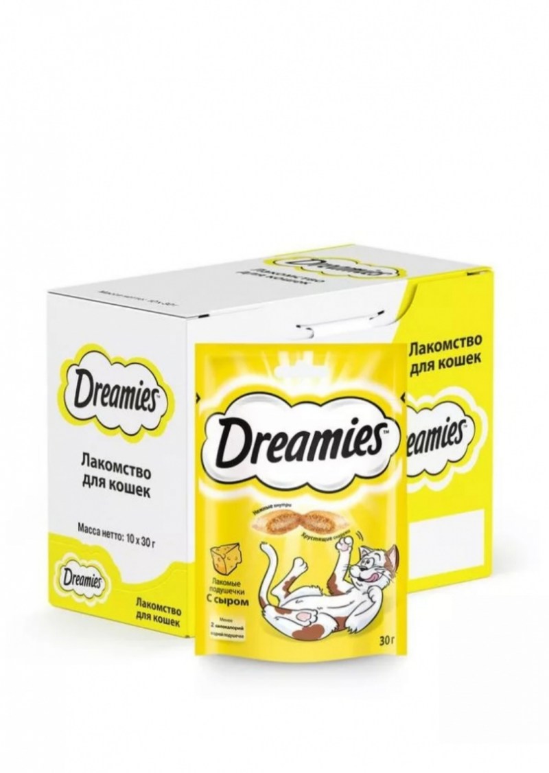Лакомство для кошек dreamies подушечки с кроликом