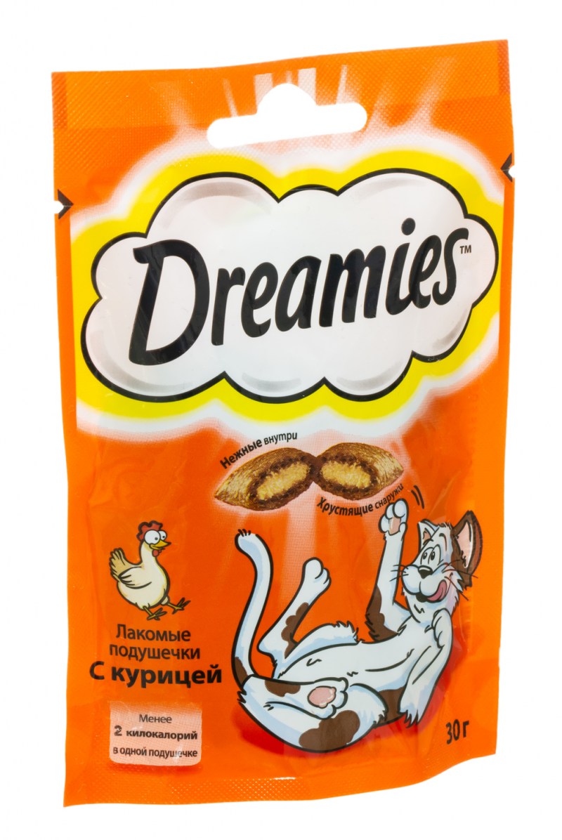 Лакомство для кошек dreamies подушечки с говядиной