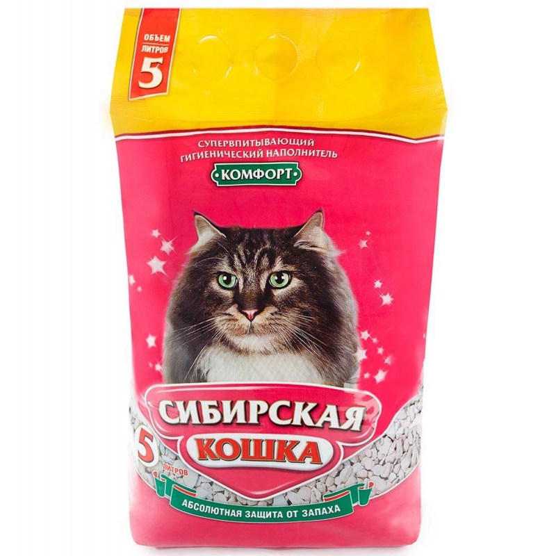 Впитывающий наполнитель Сибирская кошка комфорт 5 л