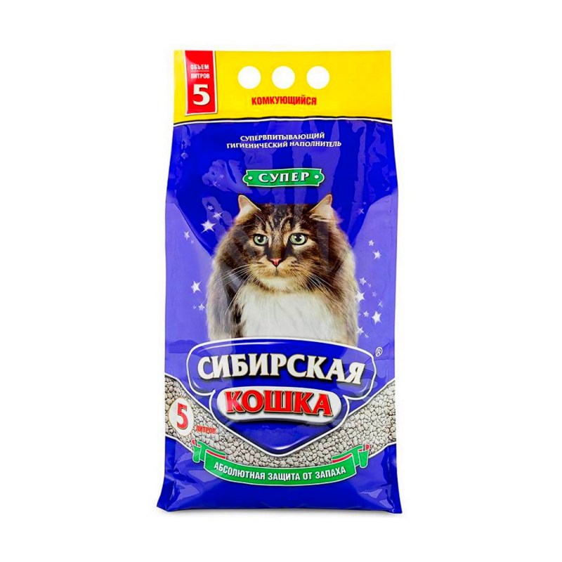 Наполнитель Сибирская кошка Оптима 5л комкующийся 1х4