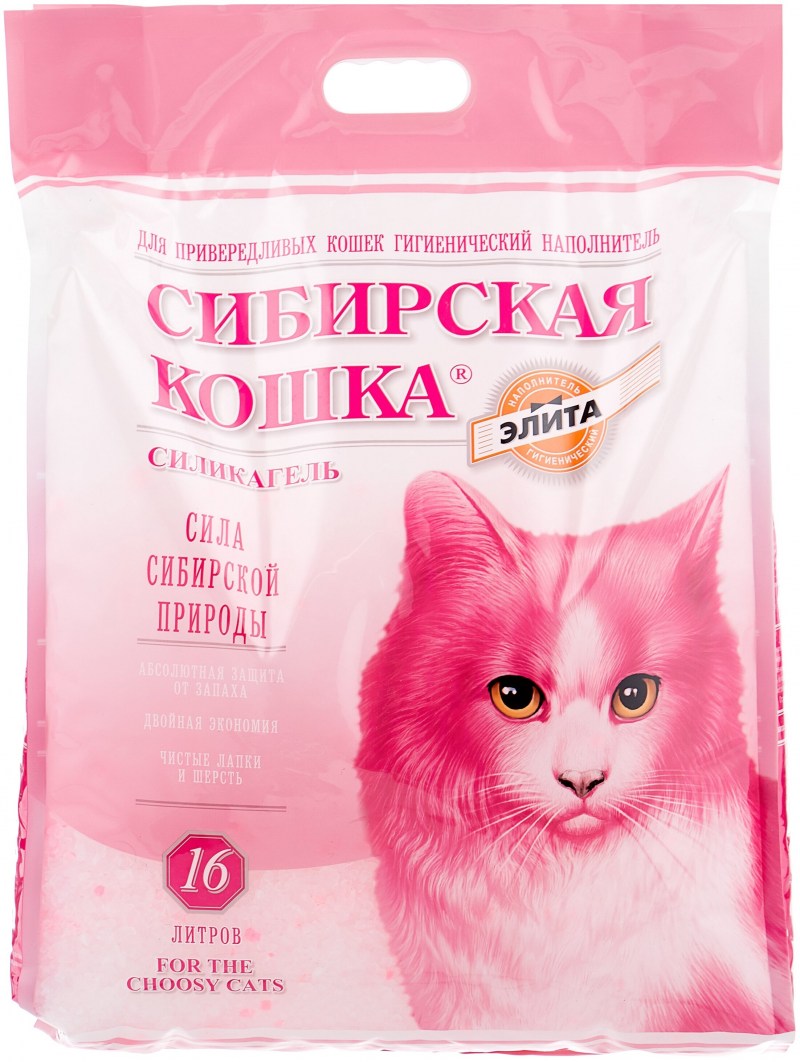 Впитывающий наполнитель Сибирская кошка элитный для привередливых кошек 16 л