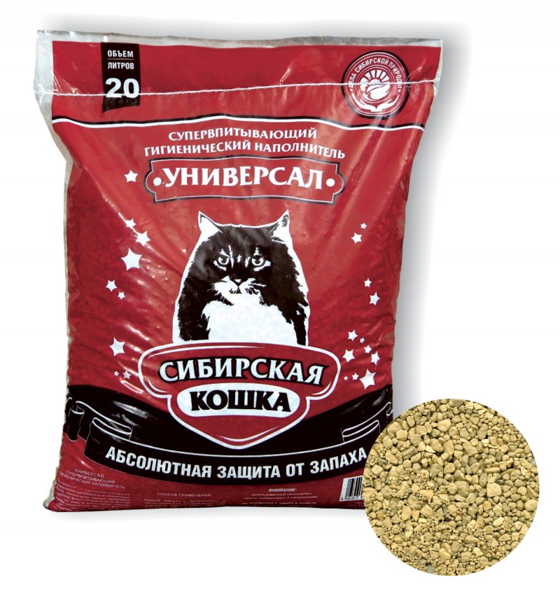 Наполнитель Сибирская кошка универсал 20л