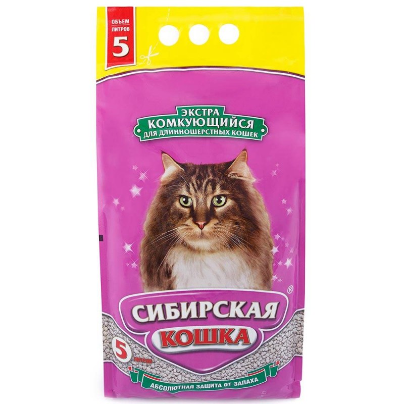 Сибирская кошка наполнитель Экстра 5л для длинношерстных