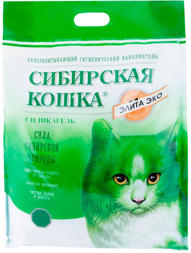 Сибирская кошка наполн. 4л элита эко (силикагель)